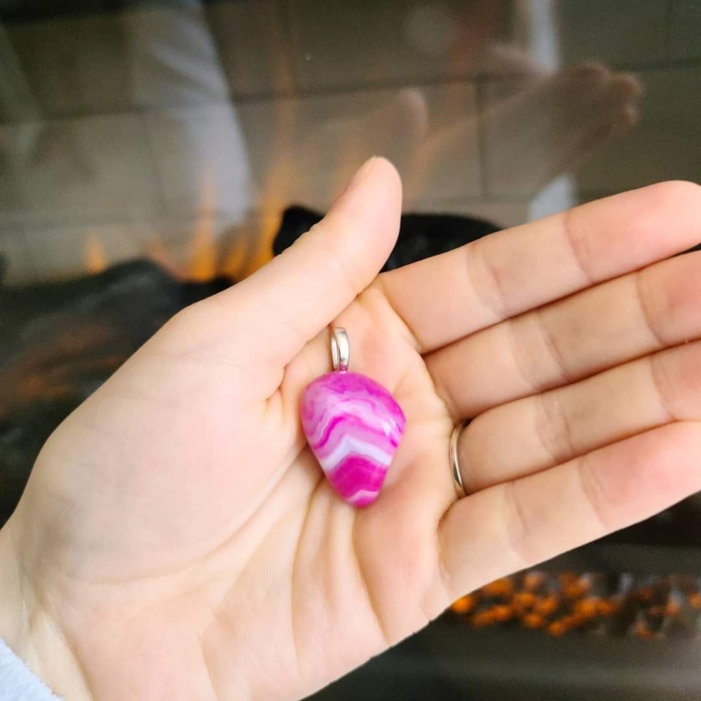 Rainbow punk Agate Pendant